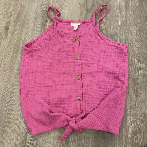 CAT & JACK Pink Tie Front Tank Top - $3 bundle item - Picture 6 of 6